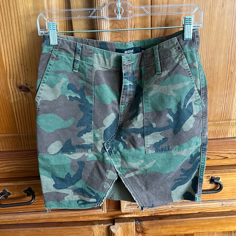 Hudson Jeans Camo Utility Mini Skirt - Green & Brown